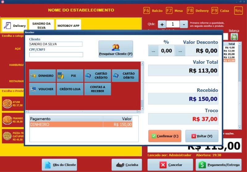 TaurusPOS - Sistema para Fast-food Delivery PDV de vendas.